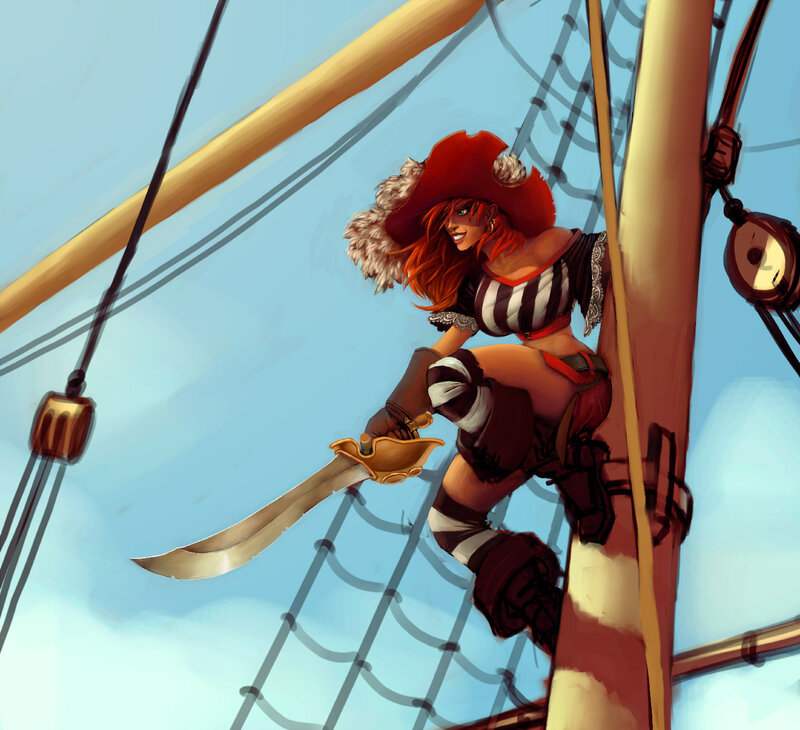 pirate woman on ship