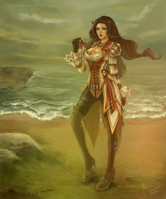 pirate woman on the beach