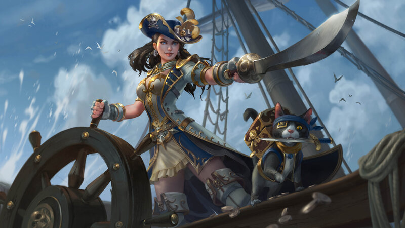Pirate Woman with Cat