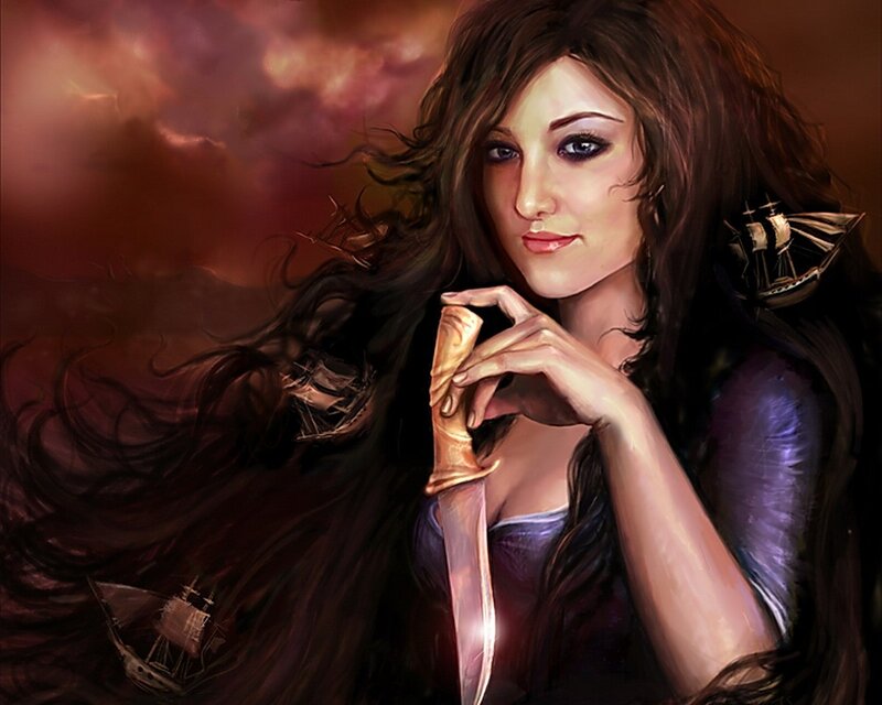 pirate woman with knife