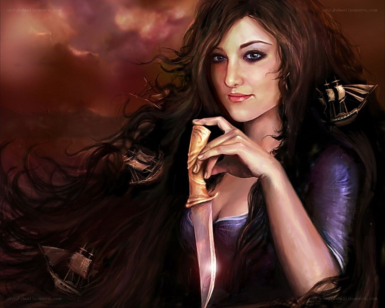 pirate woman with knife