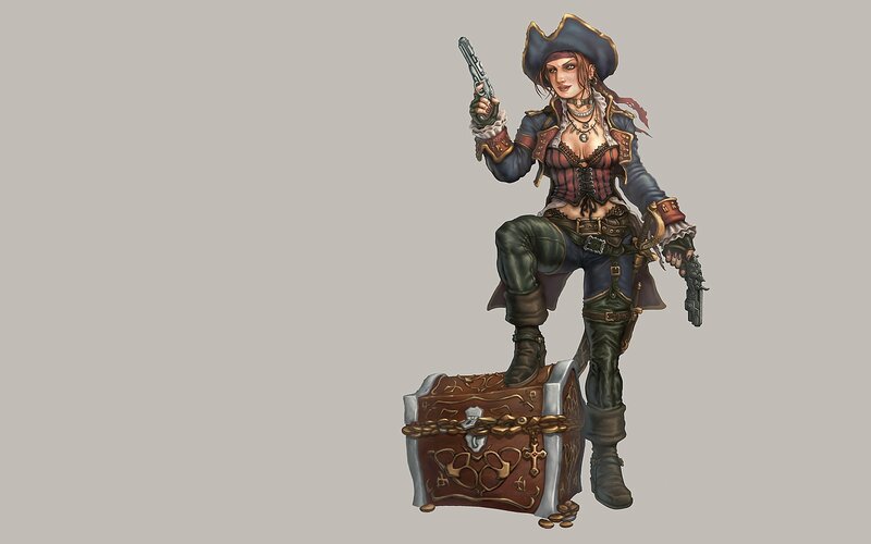 pirate woman with pistols