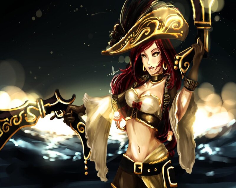 Pirate Woman with Sword — Black, Dramatic, Night