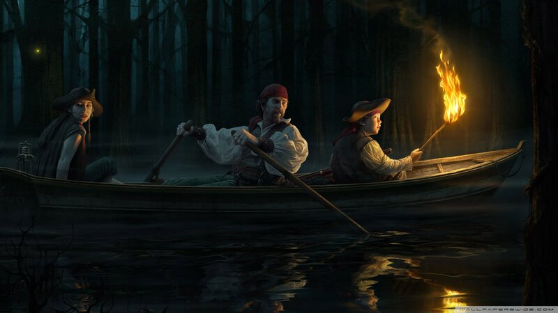 Pirates in a Boat — Black, Dark