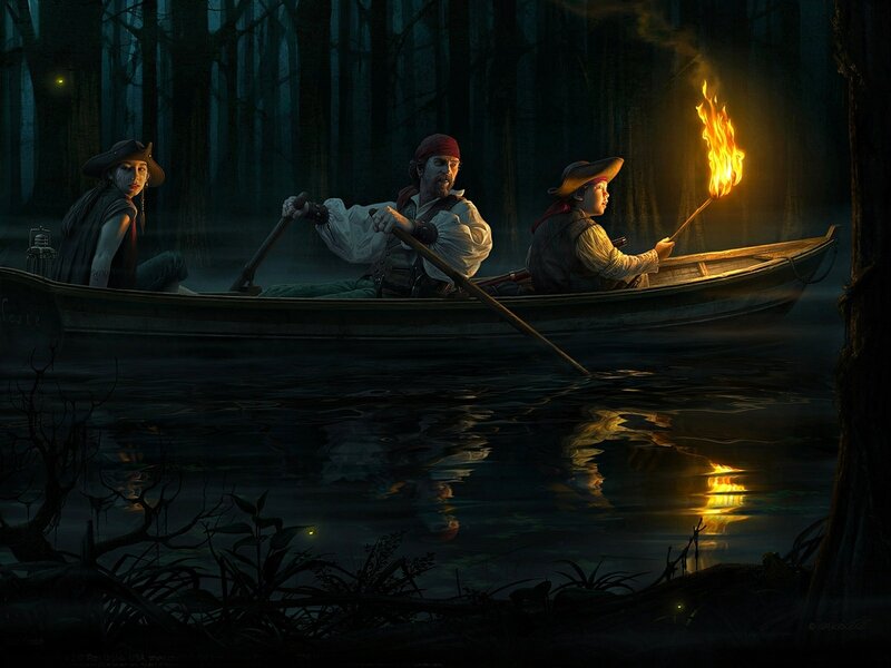 Pirates in a Boat — Black