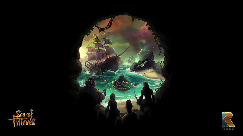 Pirates in a Cave — Black