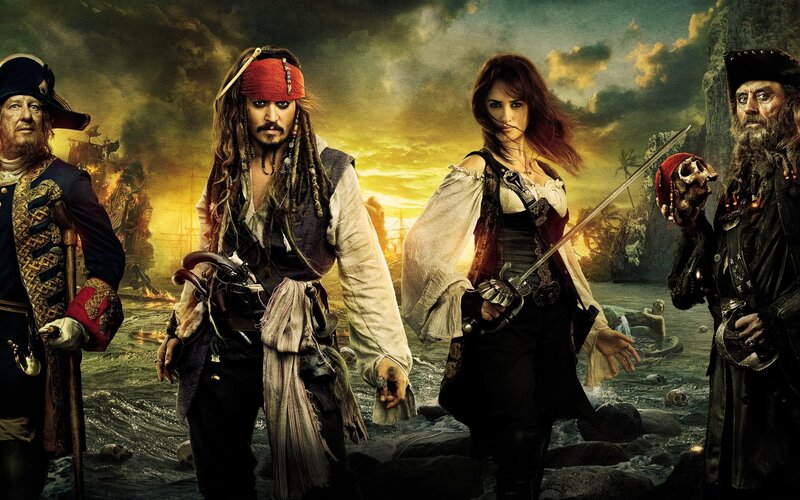 Pirates on a Beach — Yellow, Dramatic, Sunset