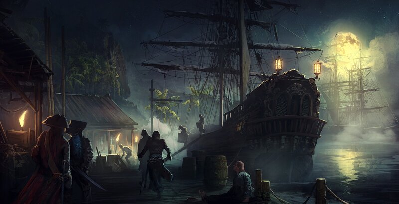 Pirates on a Dock
