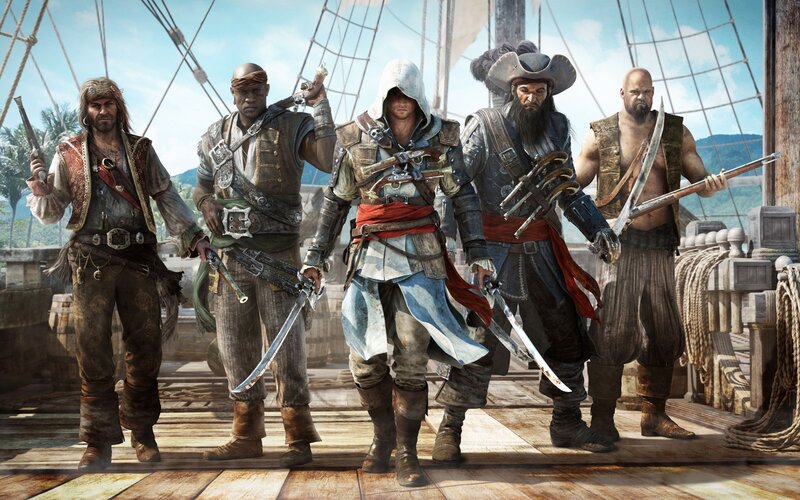 Pirates on a Ship Deck — Brown, Dramatic, Afternoon, Digital Art