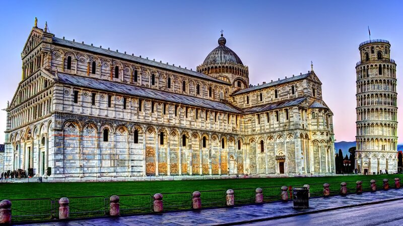 Pisa Cathedral and Leaning Tower — Blue