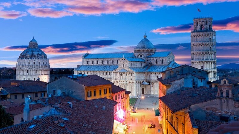 Pisa Cathedral Complex — Blue, Serene, Sunset