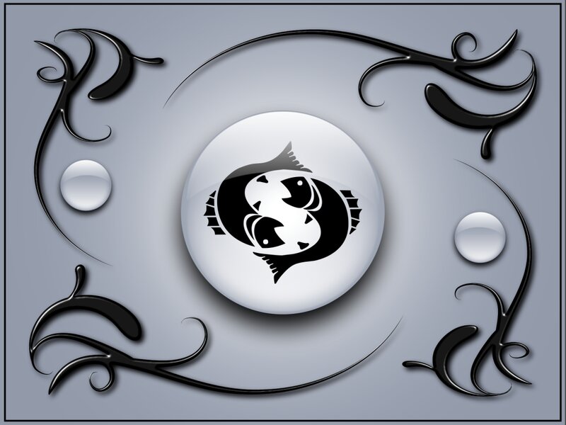 Pisces Zodiac Symbol — Gray