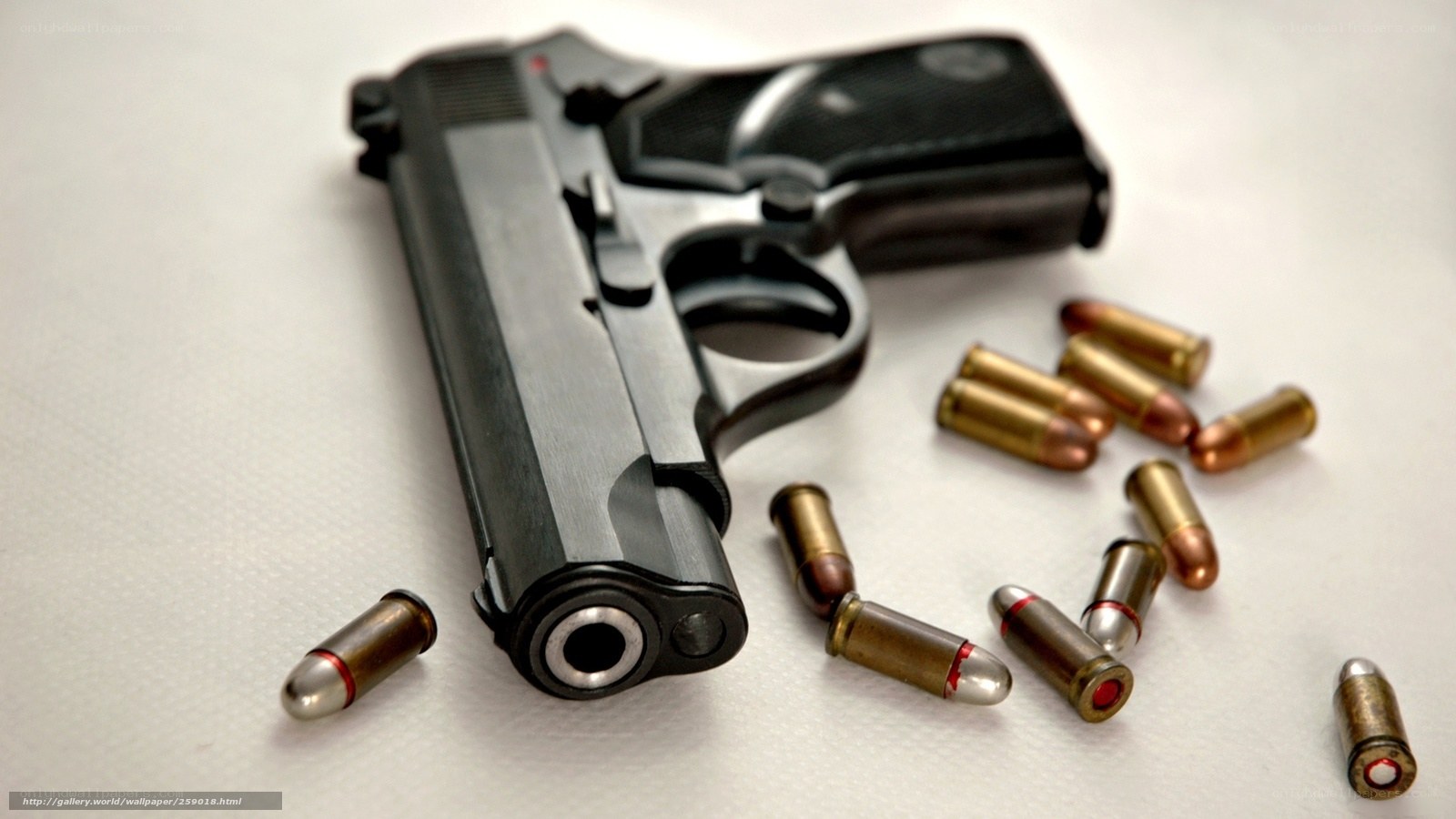 pistol and ammunition