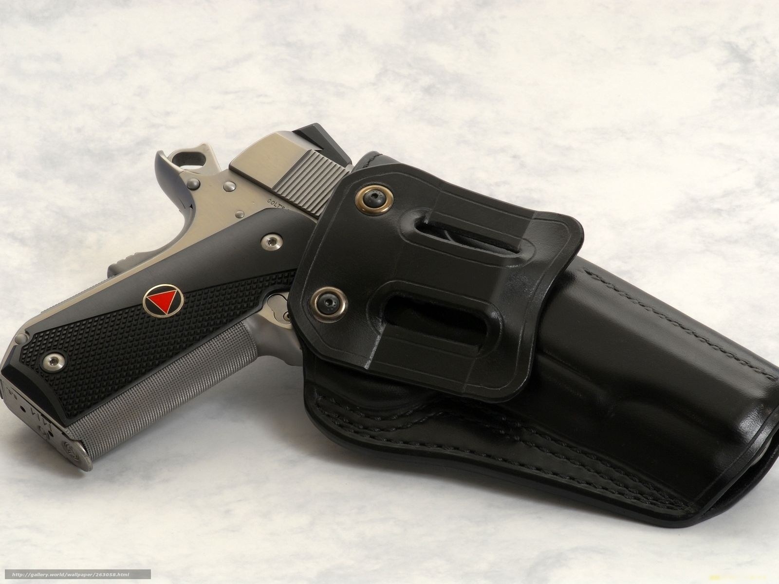 pistol in black holster