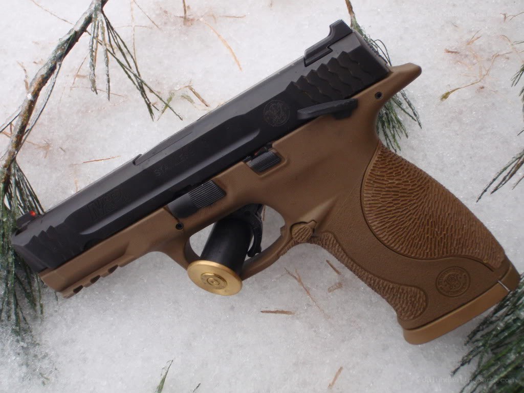 pistol in the snow