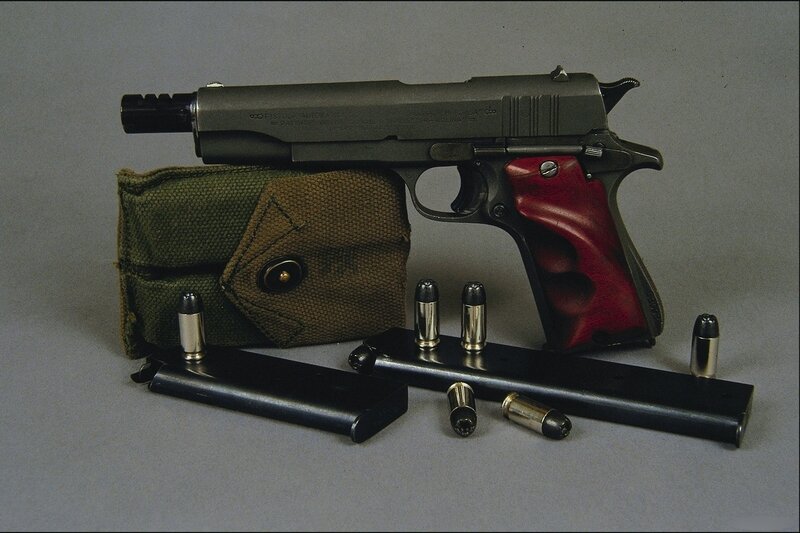 Pistol with Accessories — Gray, Neutral
