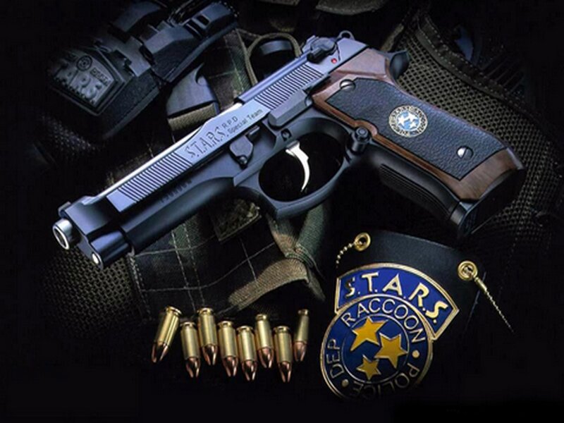 Pistol with Ammunition — Black, Dramatic
