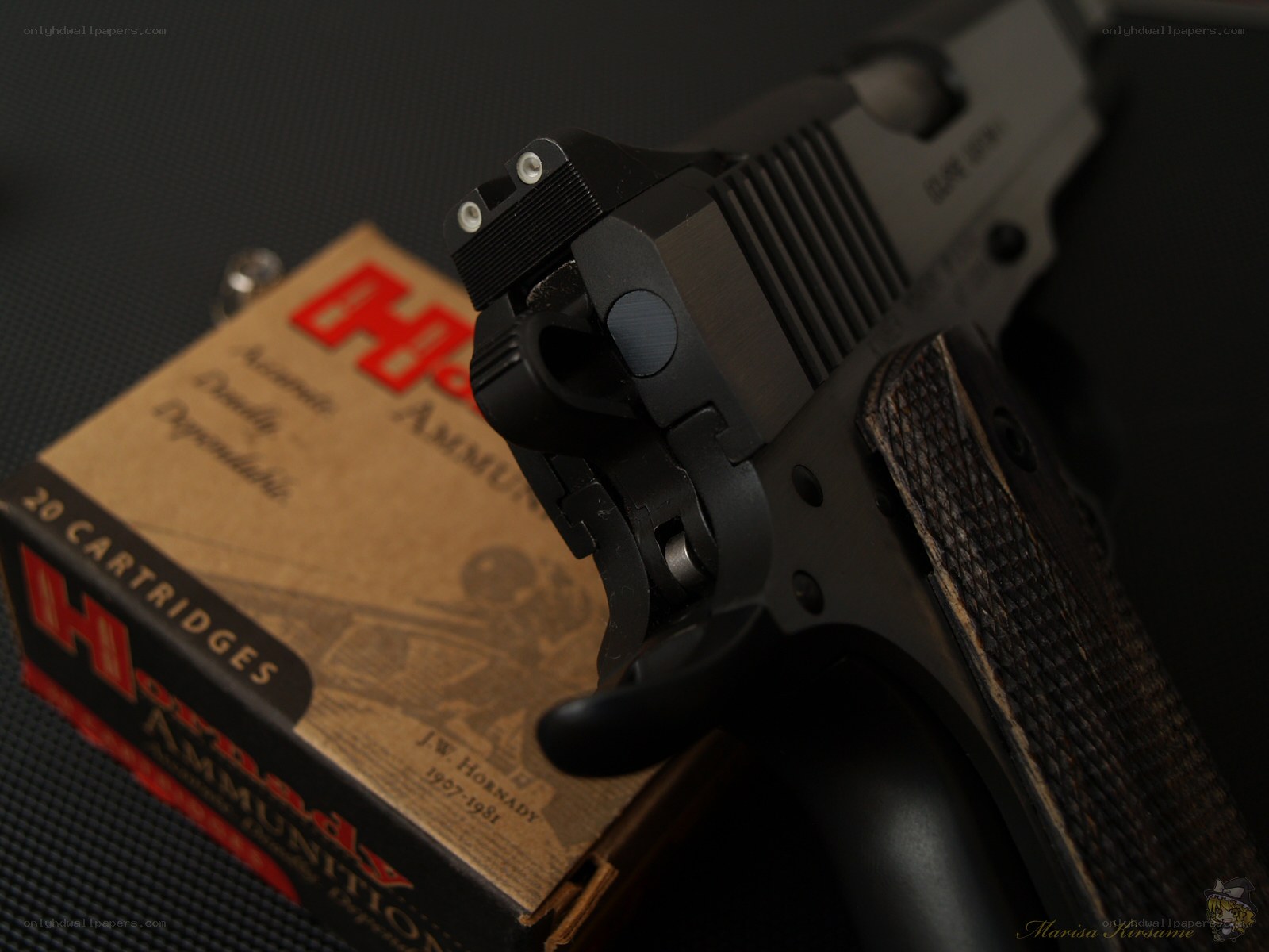 pistol with ammunition box