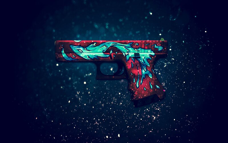 Pistol with Flame Design