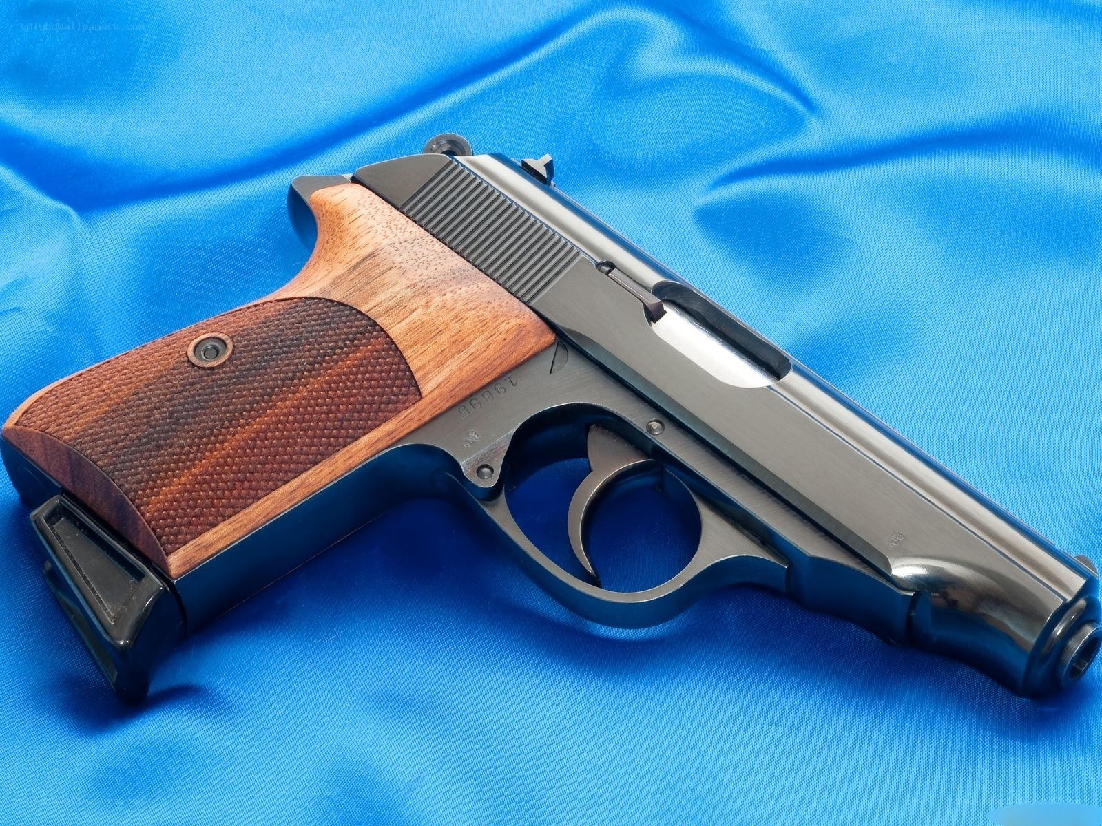 pistol with wooden grip