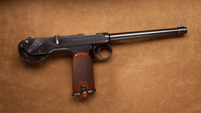 pistol with wooden grip
