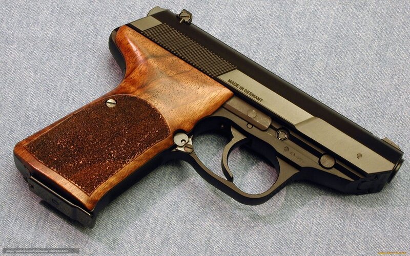Pistol with Wooden Grip — Brown