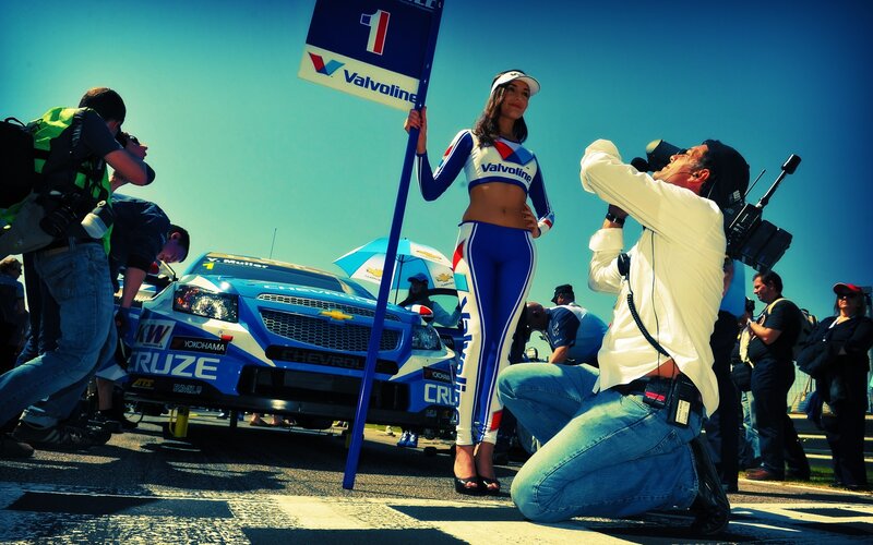 Pit stop at a race track