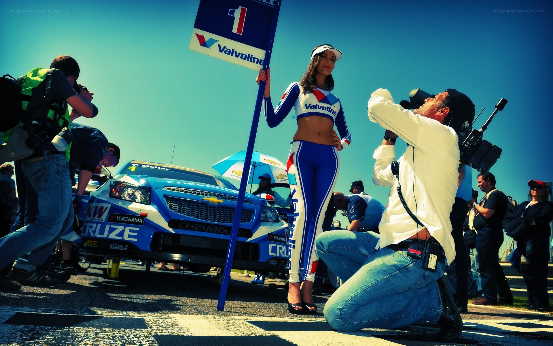 Pit stop at a race track