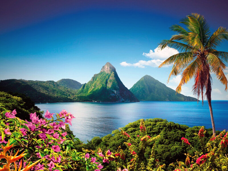 Pitons in Saint Lucia — Blue, Serene, Afternoon