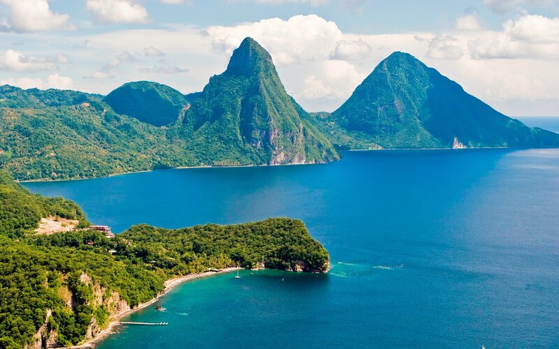 Pitons in Saint Lucia — Blue, Serene