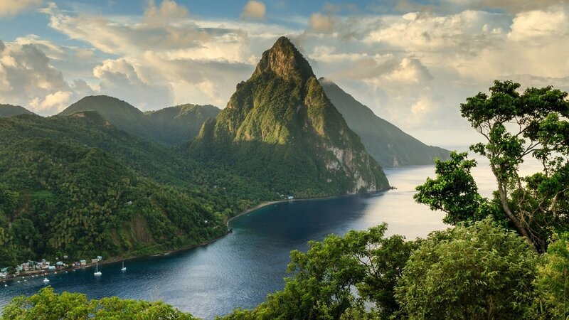 Pitons Mountain Range — Green, Serene, Afternoon