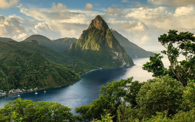 Pitons Mountain Range — Green, Serene