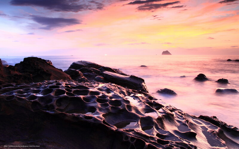 Pitted Rocks at Sunset