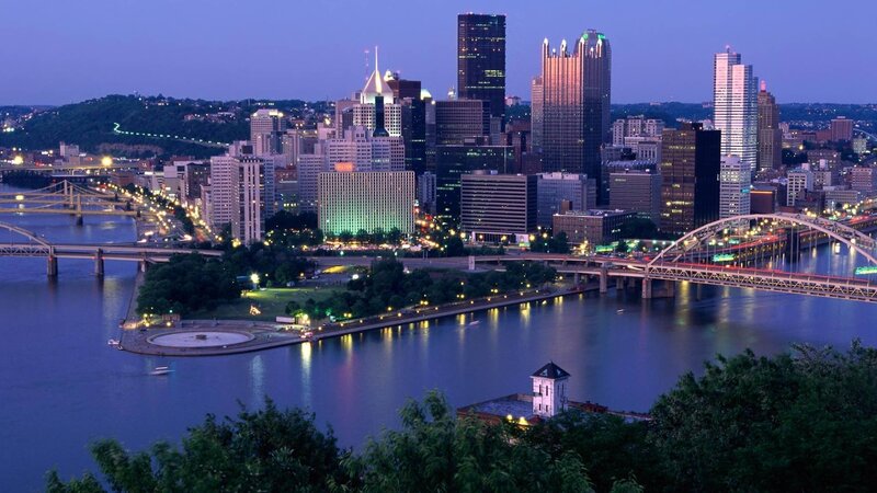 Pittsburgh skyline at dusk