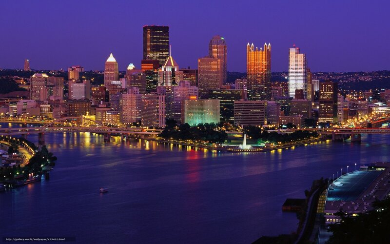 Pittsburgh skyline at dusk