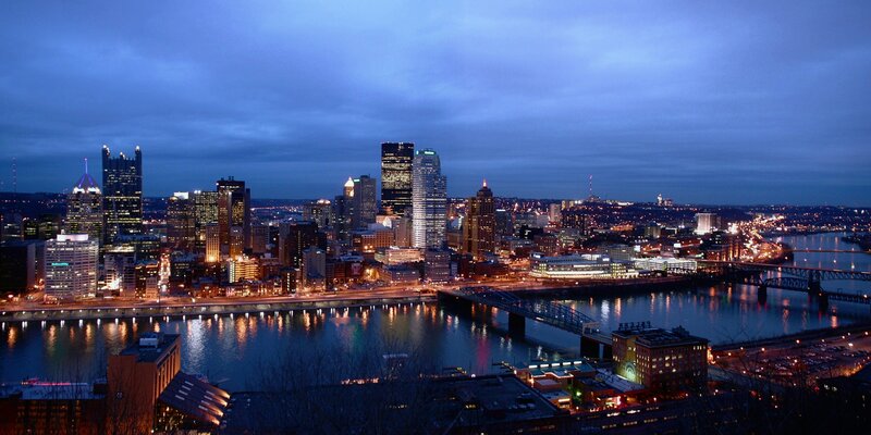 Pittsburgh skyline at dusk