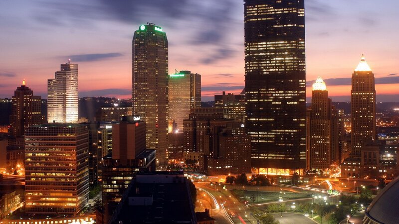 Pittsburgh skyline at dusk
