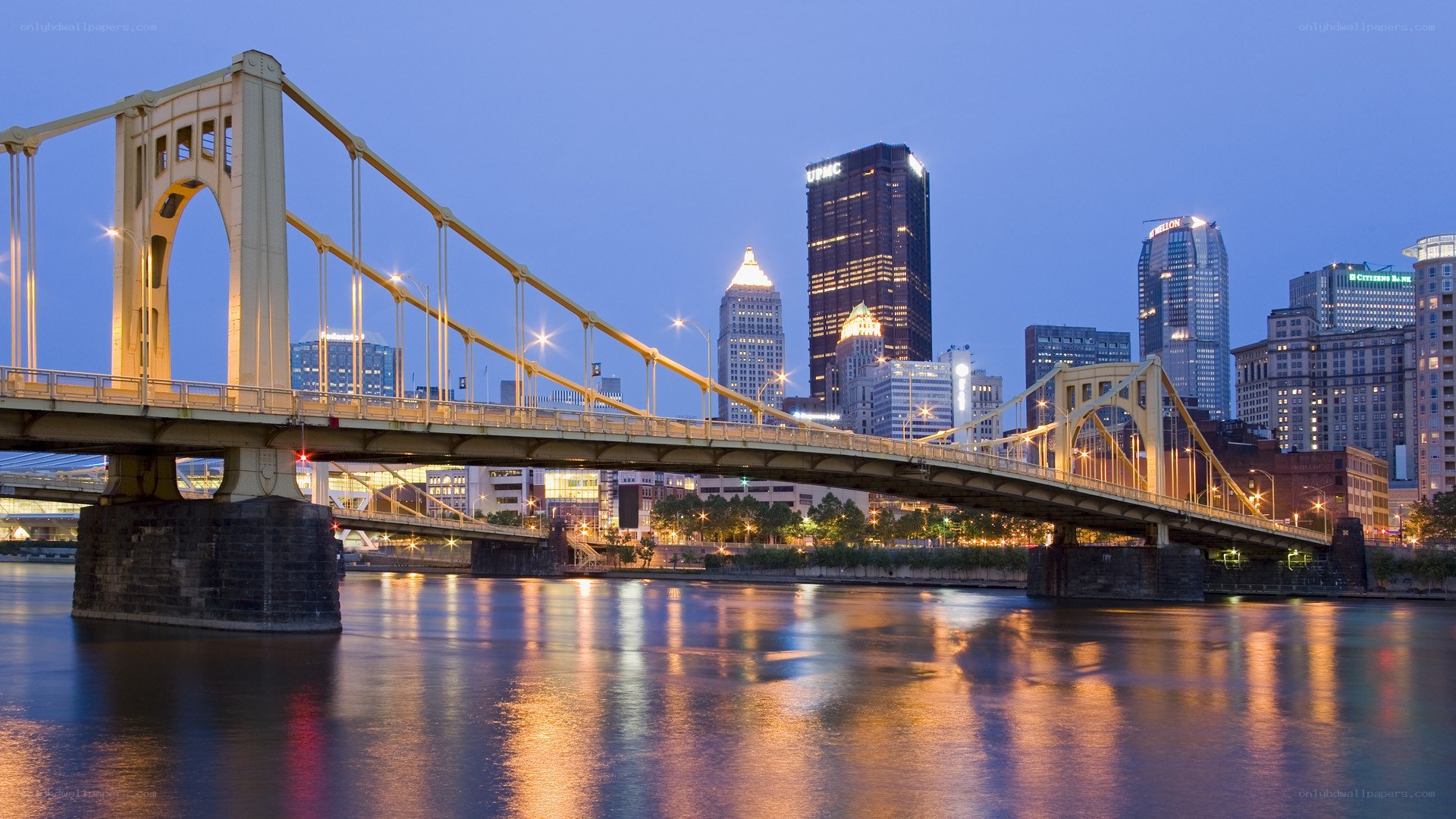 Pittsburgh skyline at dusk