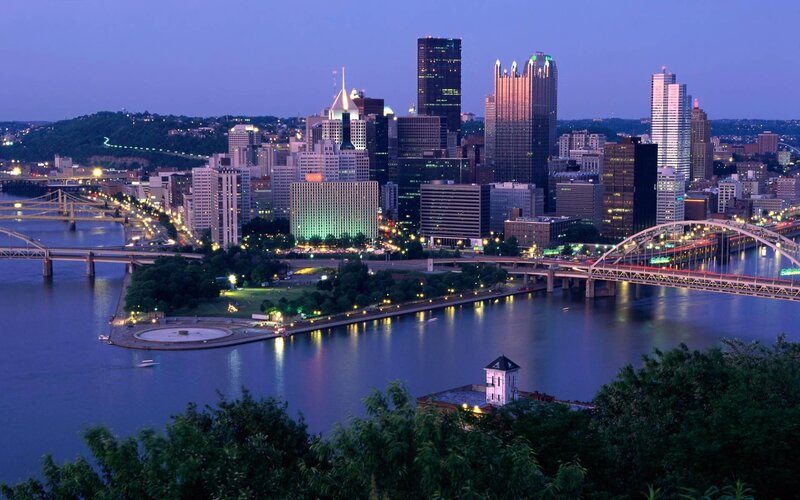 Pittsburgh Skyline at Dusk — Blue, Calm