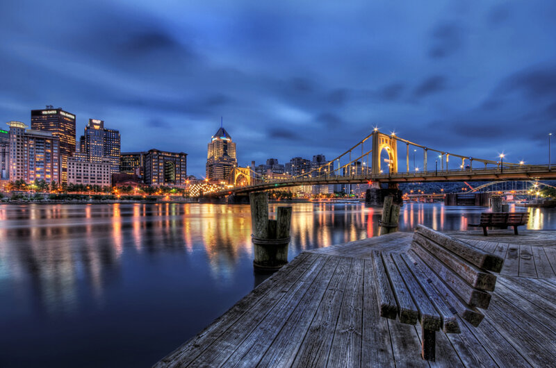 Pittsburgh Skyline at Dusk — Blue