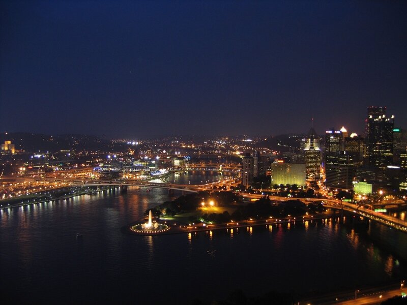 Pittsburgh Skyline at Night — Blue