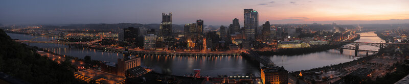 Pittsburgh Skyline — Blue, Dramatic