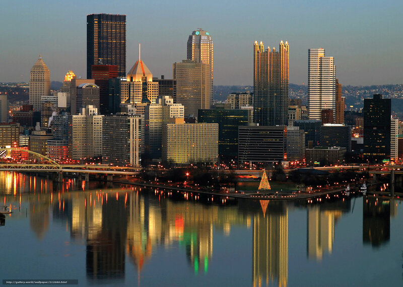 Pittsburgh Skyline — Blue, Serene