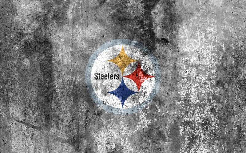 Pittsburgh Steelers logo on concrete