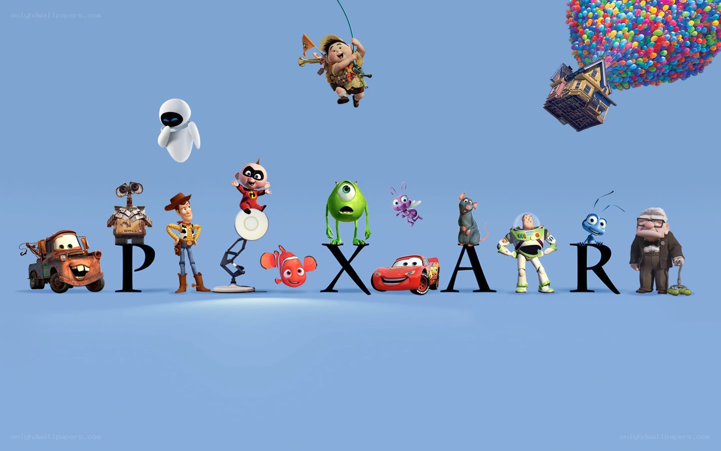 Pixar characters collage