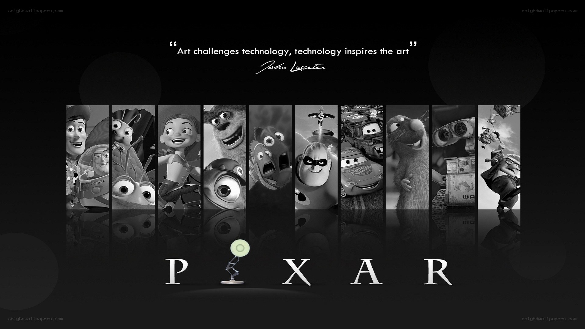 Pixar characters collage