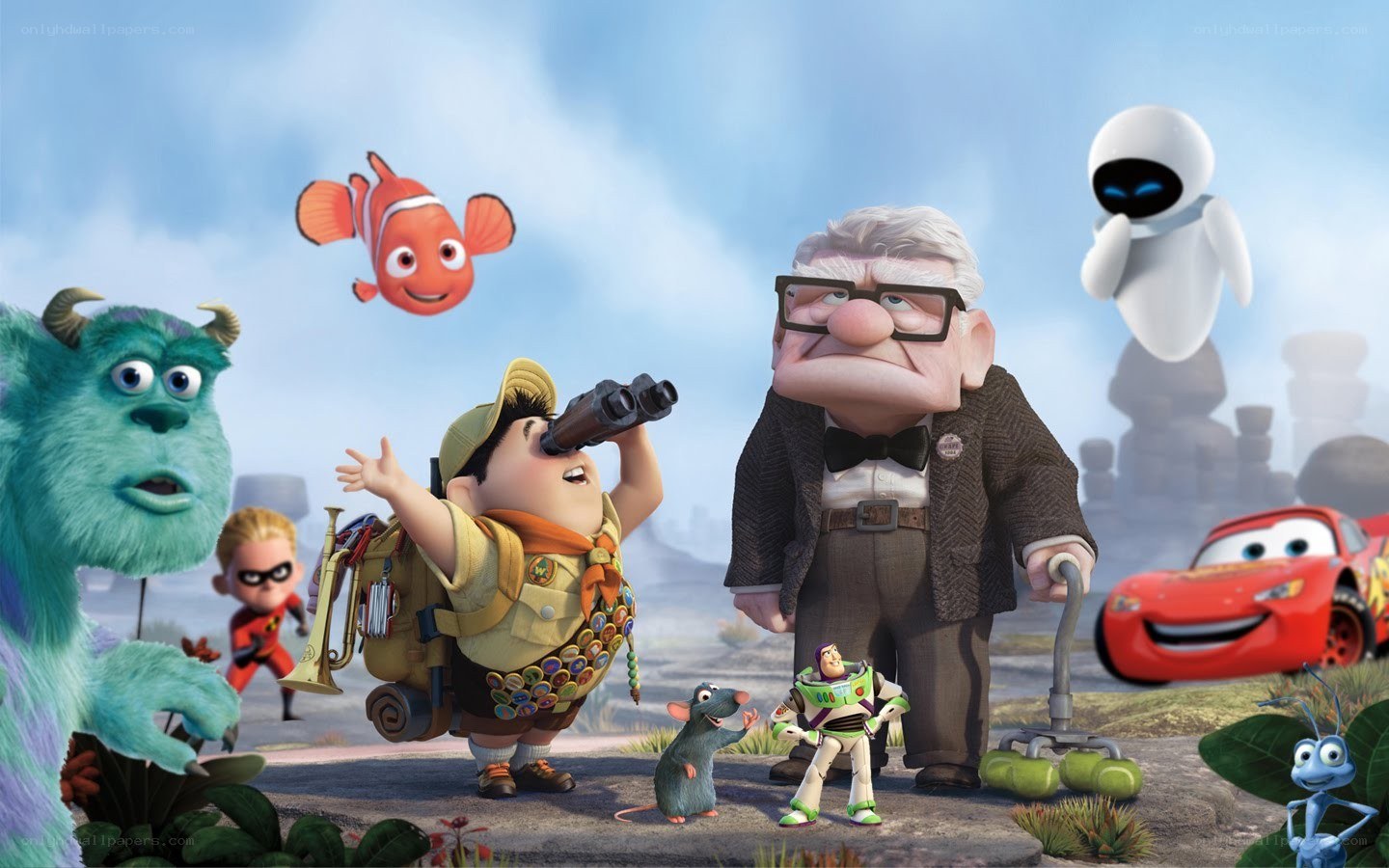 Pixar characters collage