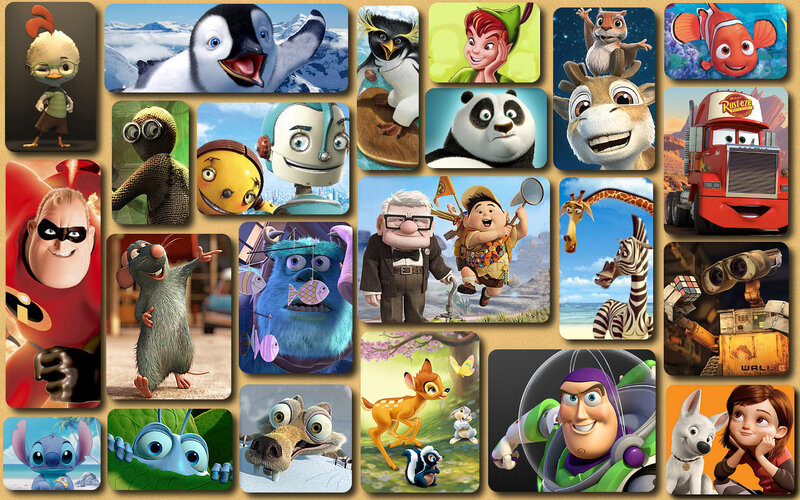 Pixar characters collage