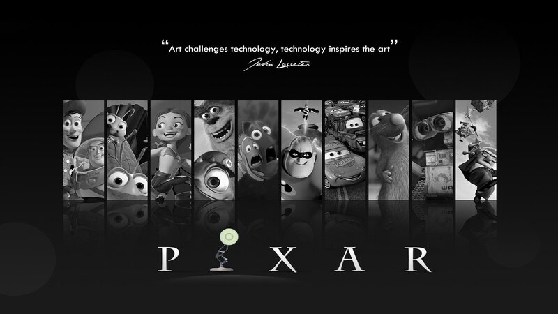 Pixar Movie Characters — Black, Dramatic