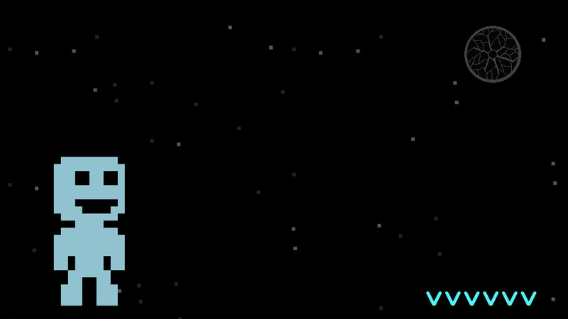 Pixel alien in space